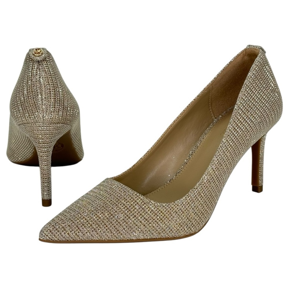 Michael Kors Alina Flex Gold Glitter Chain Mesh Womens Pumps Size 5.5M - Picture 10 of 12